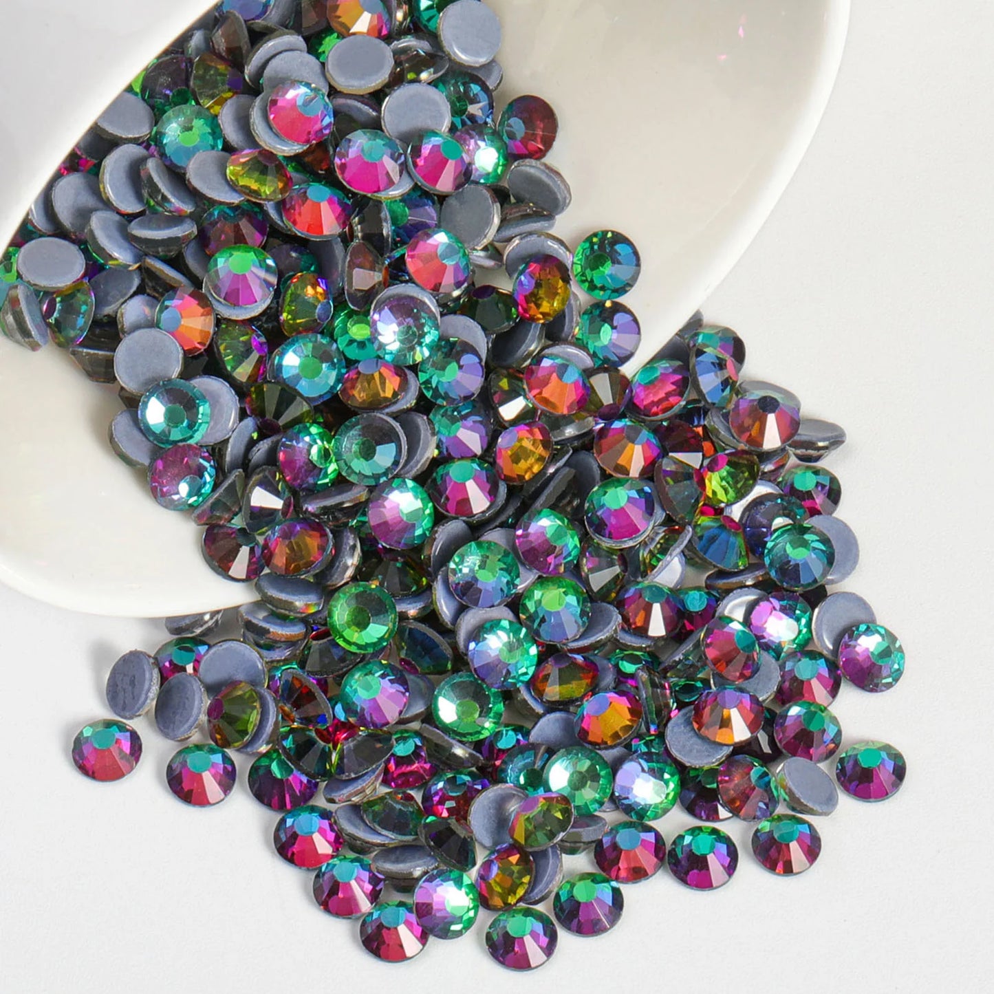 Hotfix Rhinestones, Crystal Rhinestones for Crafts Clothes DIY Decoration-Green Volcano