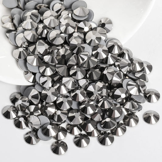 Hotfix Rhinestones, Crystal Rhinestones for Crafts Clothes DIY Decoration- Hematite