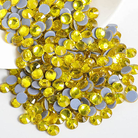 Hotfix Rhinestones, Crystal Rhinestones for Crafts Clothes DIY Decoration-Lemon Yellow