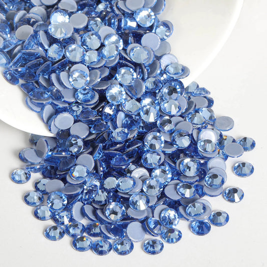 Hotfix Rhinestones, Crystal Rhinestones for Crafts Clothes DIY Decoration- Light Sapphire