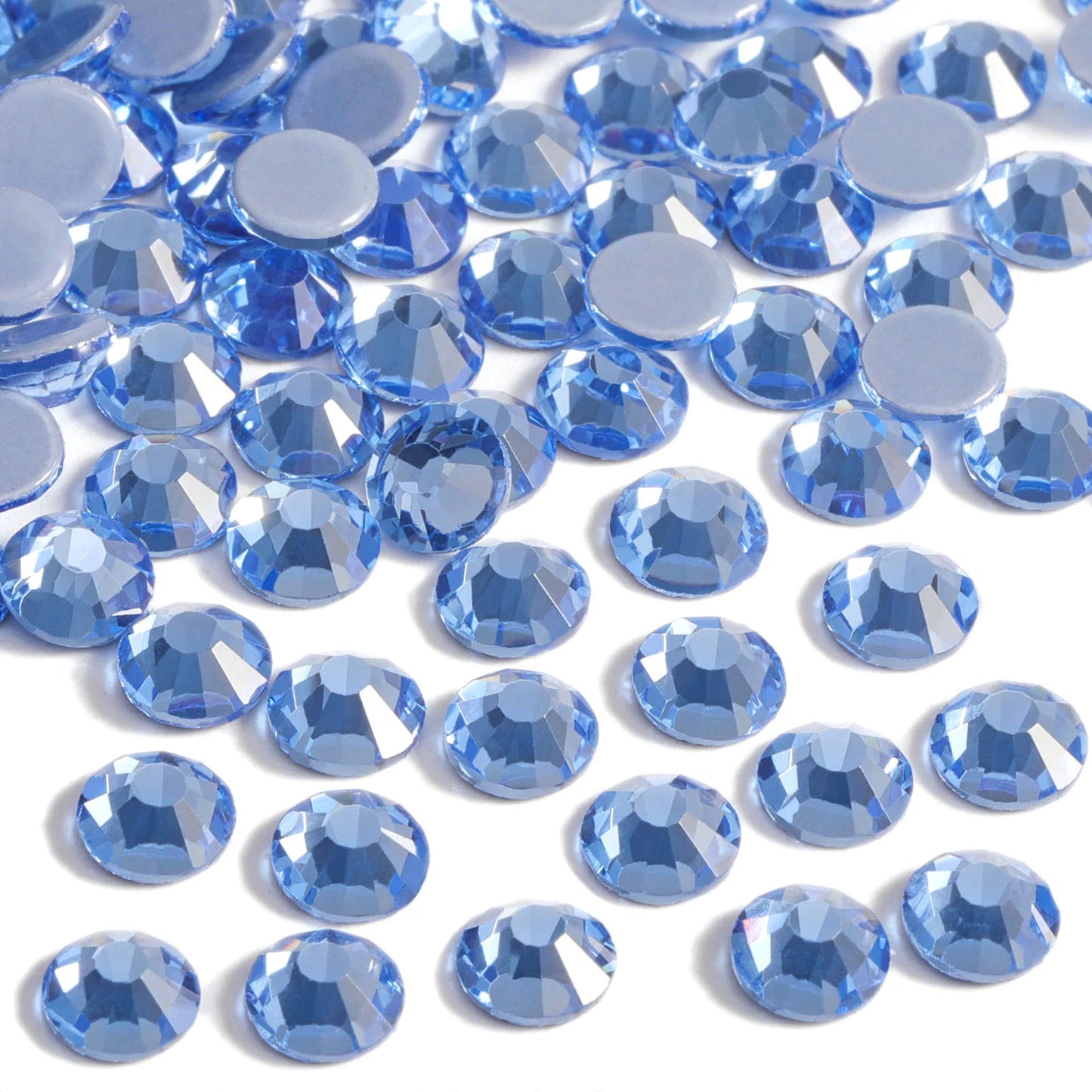 Hotfix Rhinestones, Crystal Rhinestones for Crafts Clothes DIY Decoration- Light Sapphire